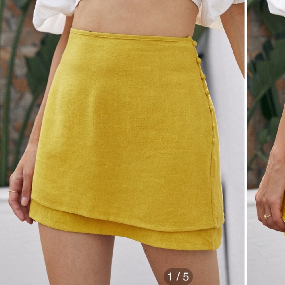 Button up linen skirt XS